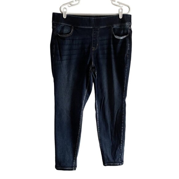 Lane Bryant Women Plus 18 Blue Dark Wash Denim Skinny Pull-On High-Rise Jegging - Picture 1 of 8